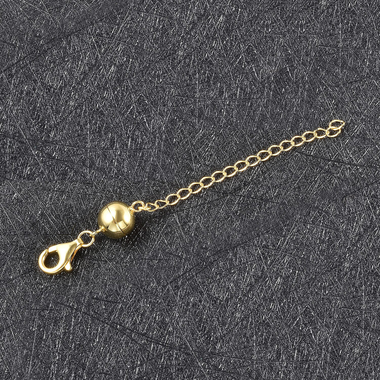 Magnetic Lock with 2-inch Extender with Lobster Clasp in Gold Plated Sterling Silver 3334341 2