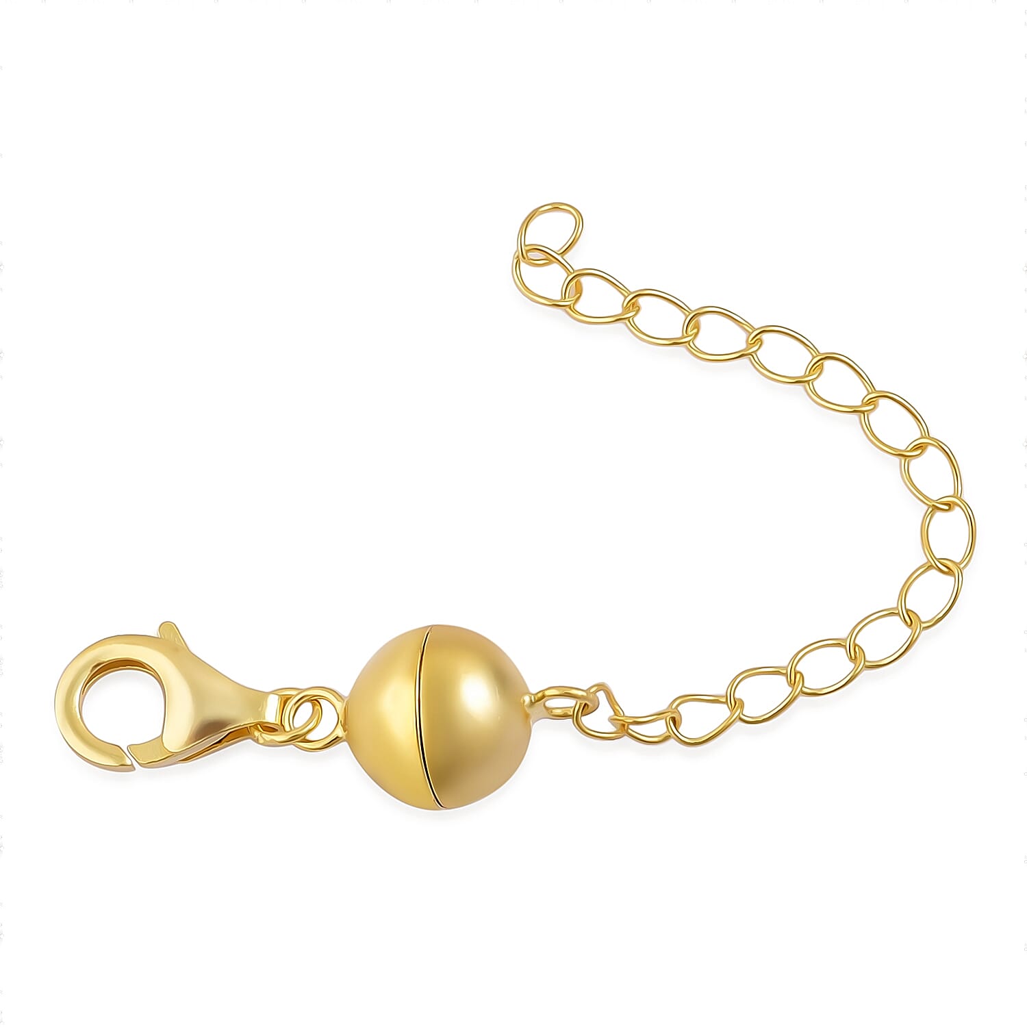Magnetic Lock with 2-inch Extender with Lobster Clasp in Gold Plated Sterling Silver 3334341 3