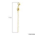 Magnetic Lock with 2inch Extender with Lobster Clasp in Gold Plated Silver