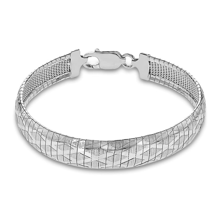 Sterling Silver Cleopatra Style Diamond Detail Bracelet 7.5 Inch 8928871 1