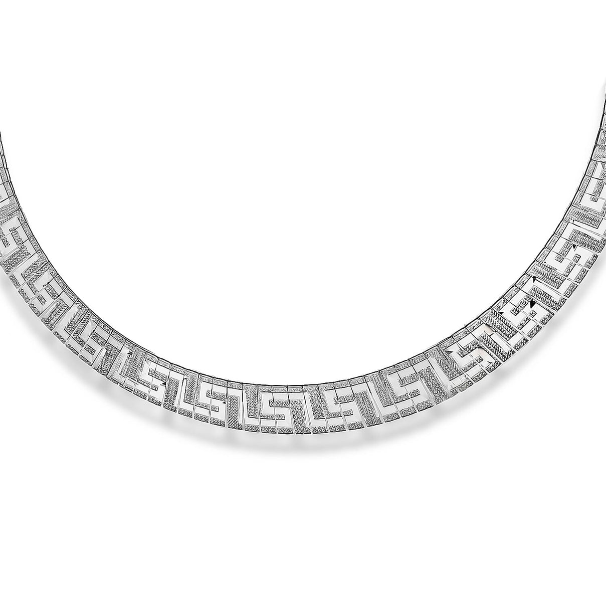 Sterling Silver Cleopatra-Style Grecian-Detail Necklace 17 Inch 8928805 0