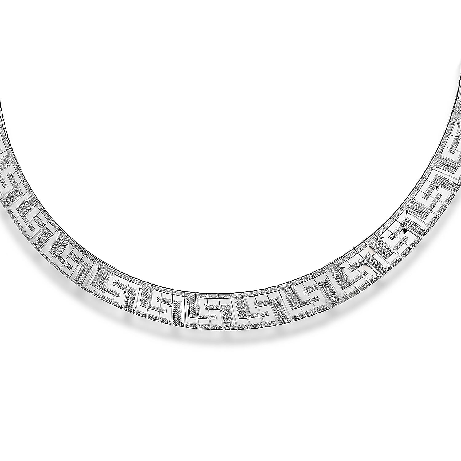 Sterling Silver Cleopatra-Style Grecian-Detail Necklace 17 Inch 8928805 0