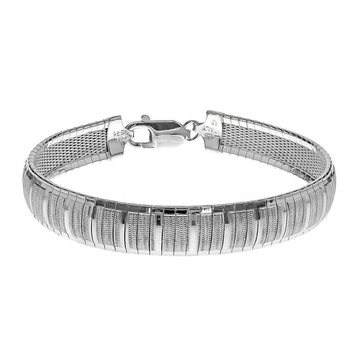 Sterling Silver Cleopatra Style Stripe Detail Bracelet 7.5 Inch 8928869 1