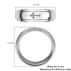 Artisan Crafted Platinum Overlay Sterling Silver Cross Spinner Ring