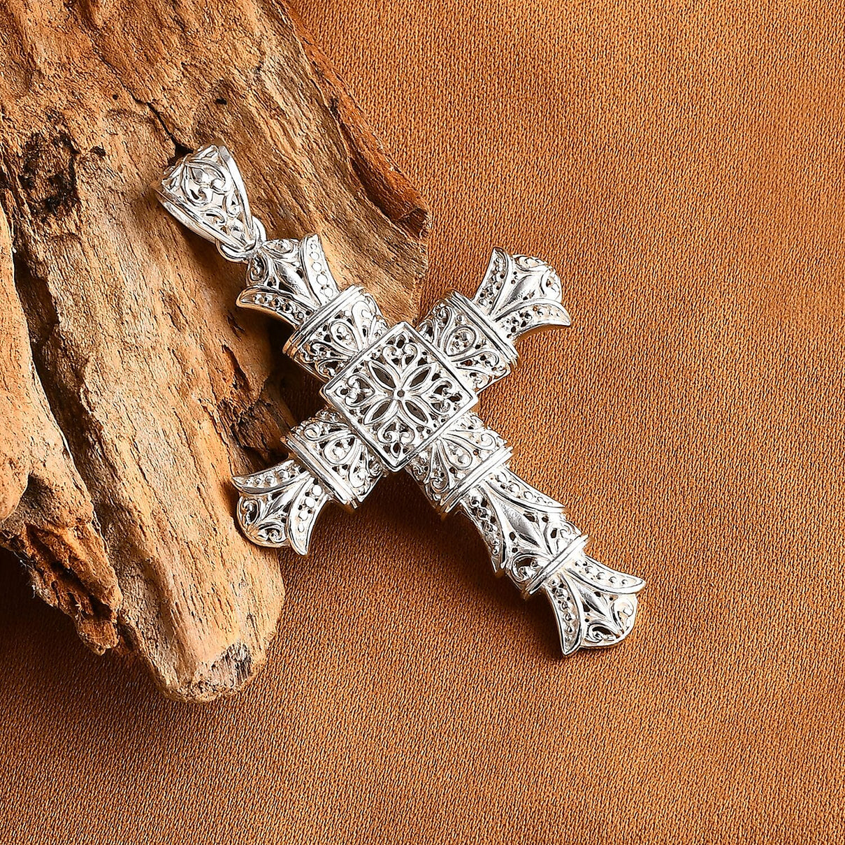 One time Deal- Sterling Silver Cross Pendant, Silver Wt. 10.86 Gms. 8055553 1