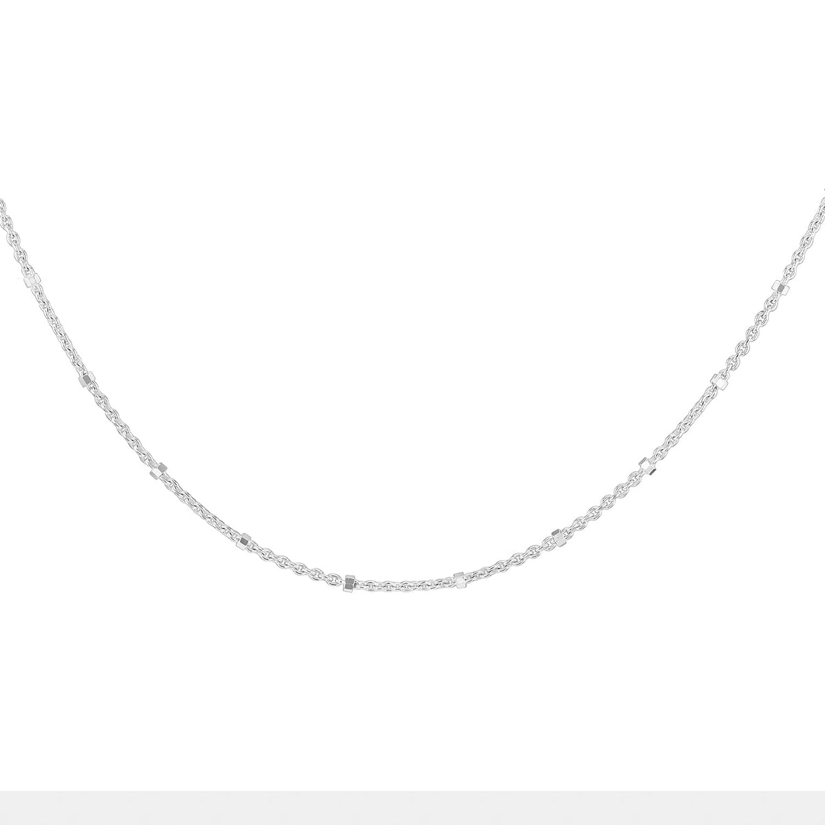Sterling Silver Cube Trace Chain 16 Inch 7619180 1