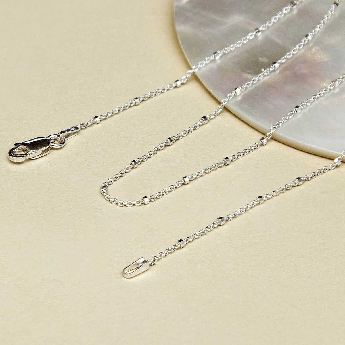 Sterling Silver Cube Trace Chain 16 Inch 7619180 3