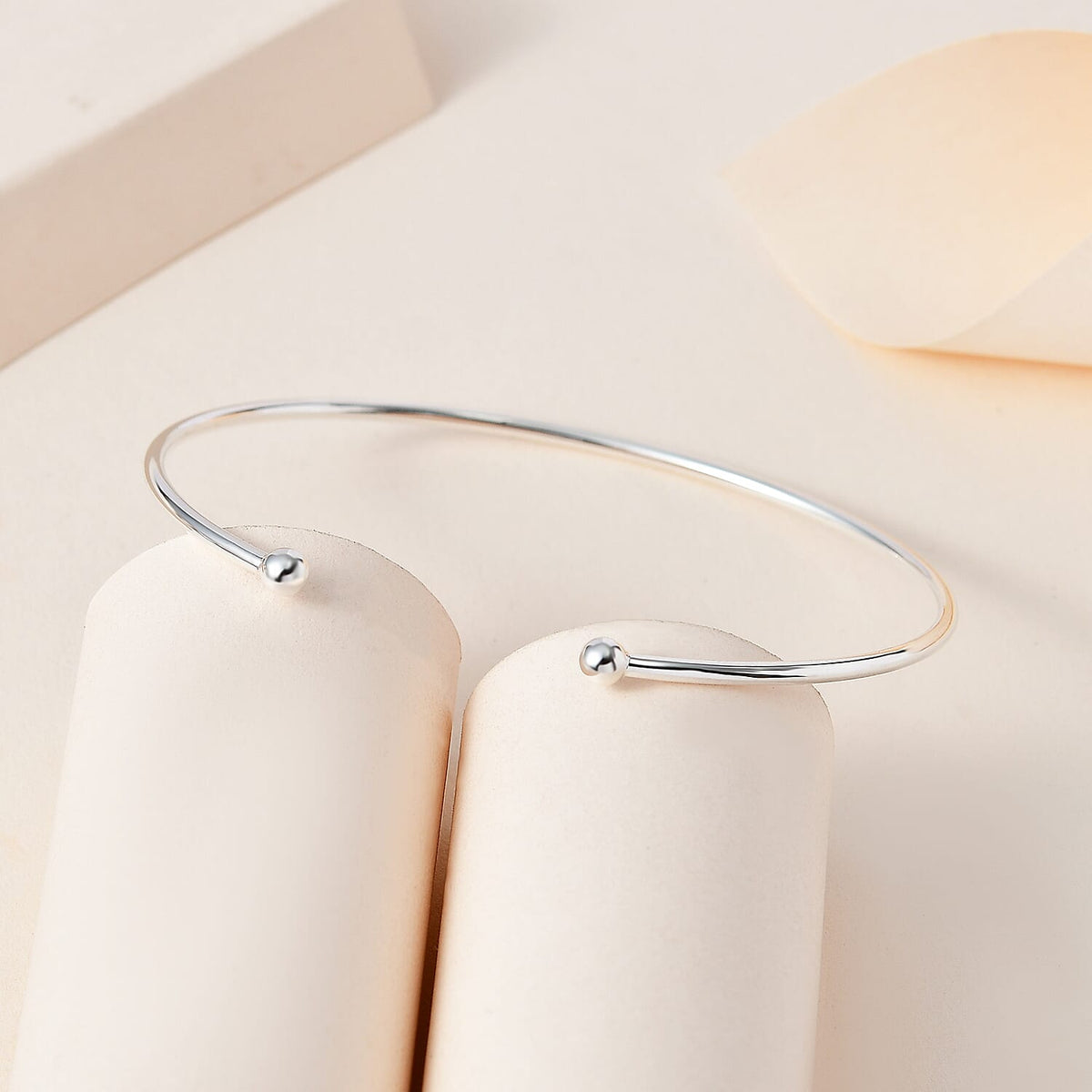 CloseOut- Sterling Silver Cuff Torque Bangle (Size-7.5) 7571985 1