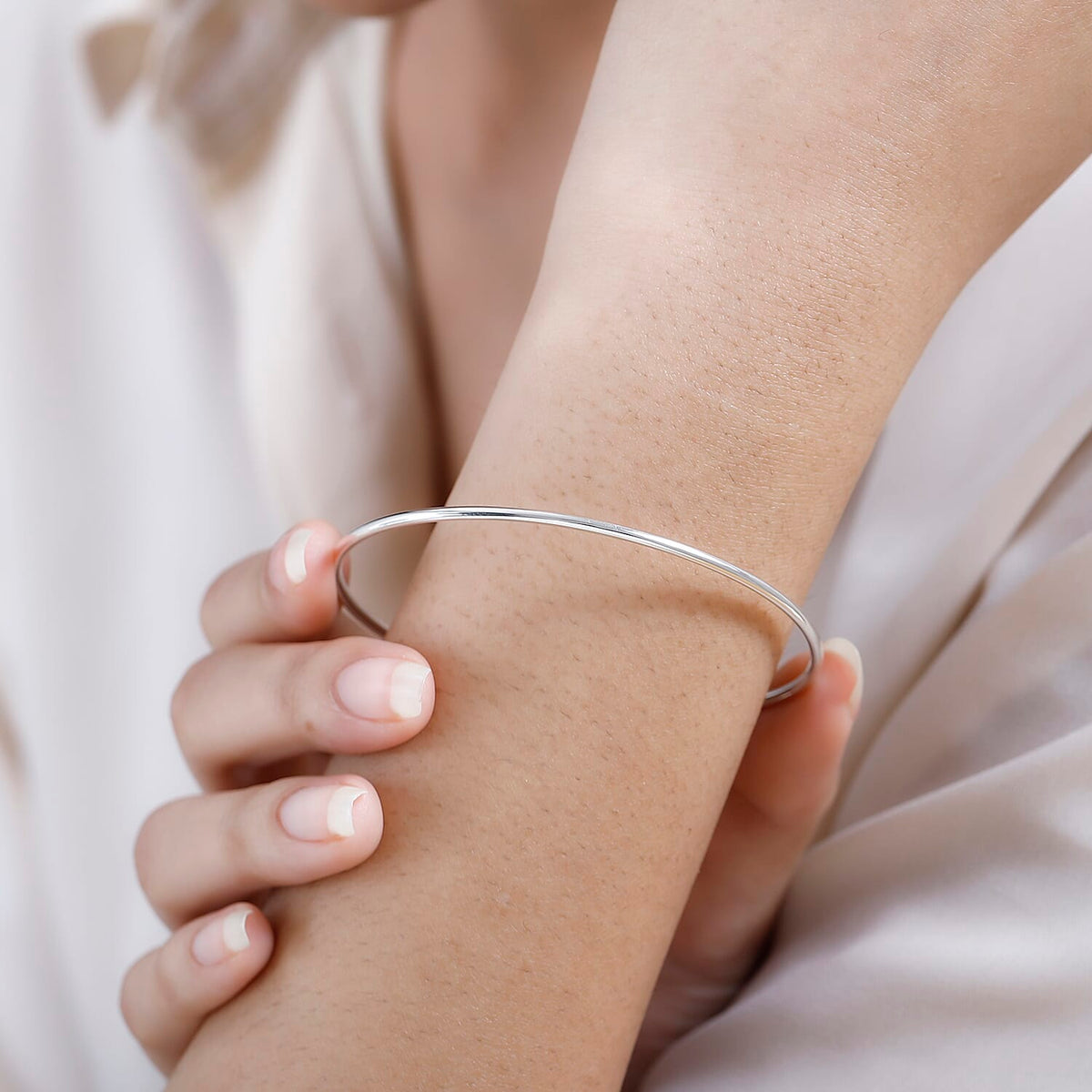 CloseOut- Sterling Silver Cuff Torque Bangle (Size-7.5) 7571985 2