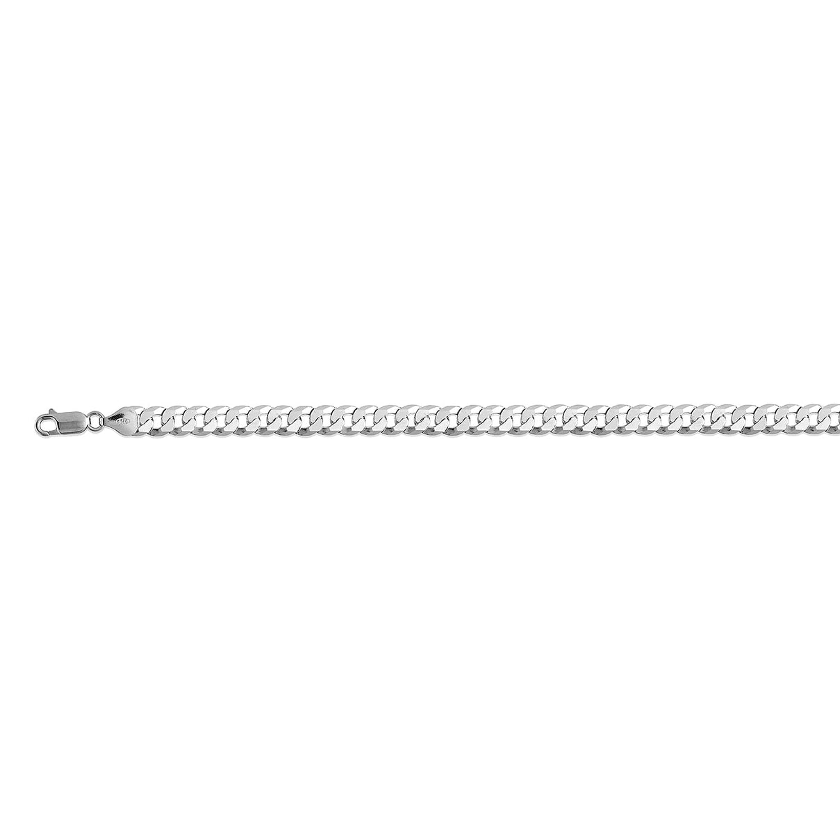 Mega Closeout - Sterling Silver Curb Bracelet (Size - 7.5) 7385805 0