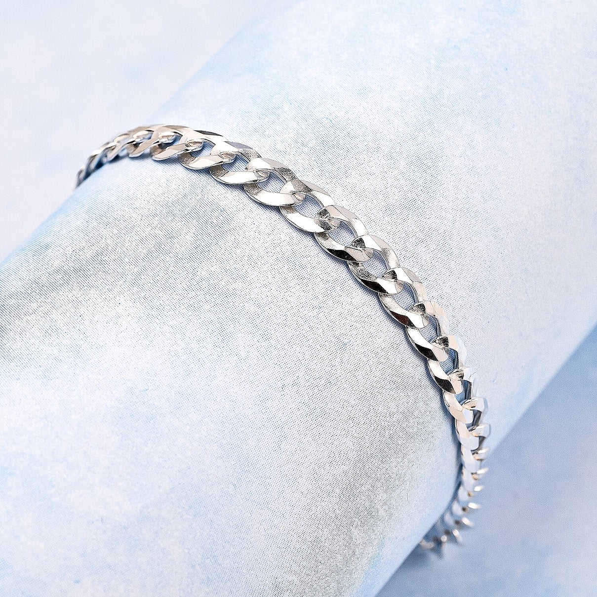 Mega Closeout - Sterling Silver Curb Bracelet (Size - 7.5) 7385805 1