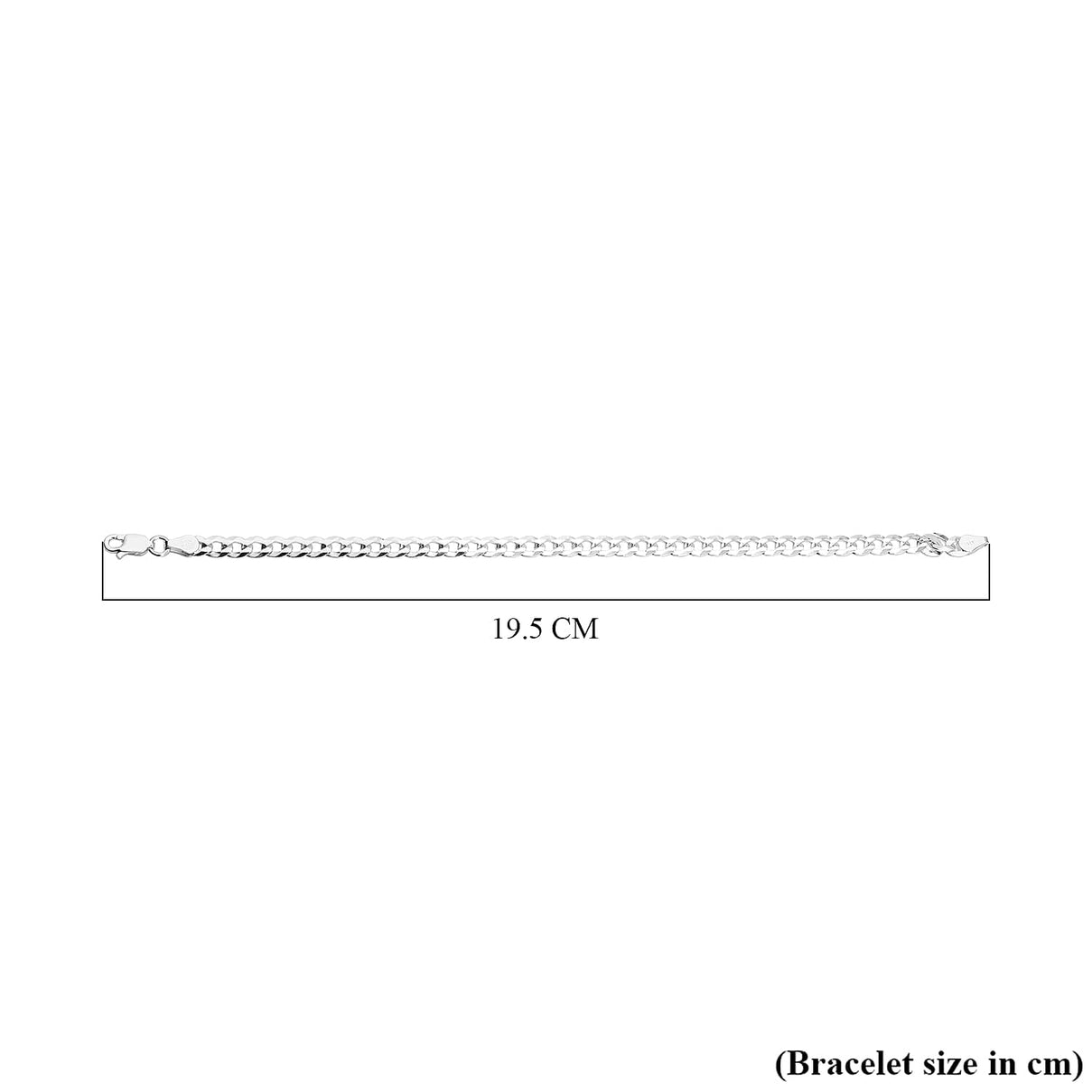 Mega Closeout - Sterling Silver Curb Bracelet (Size - 7.5) 7385805 4