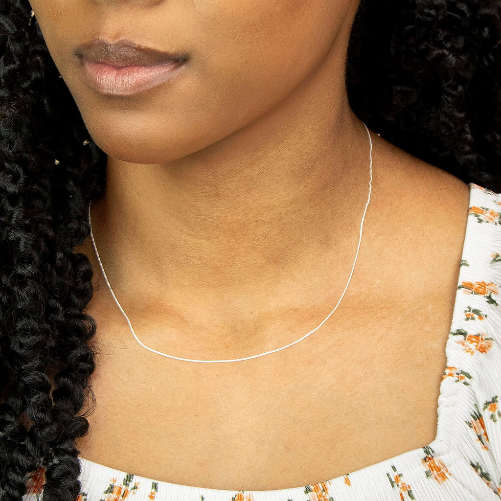 Sterling Silver Curb Chain (Size - 18) with Spring Ring Clasp