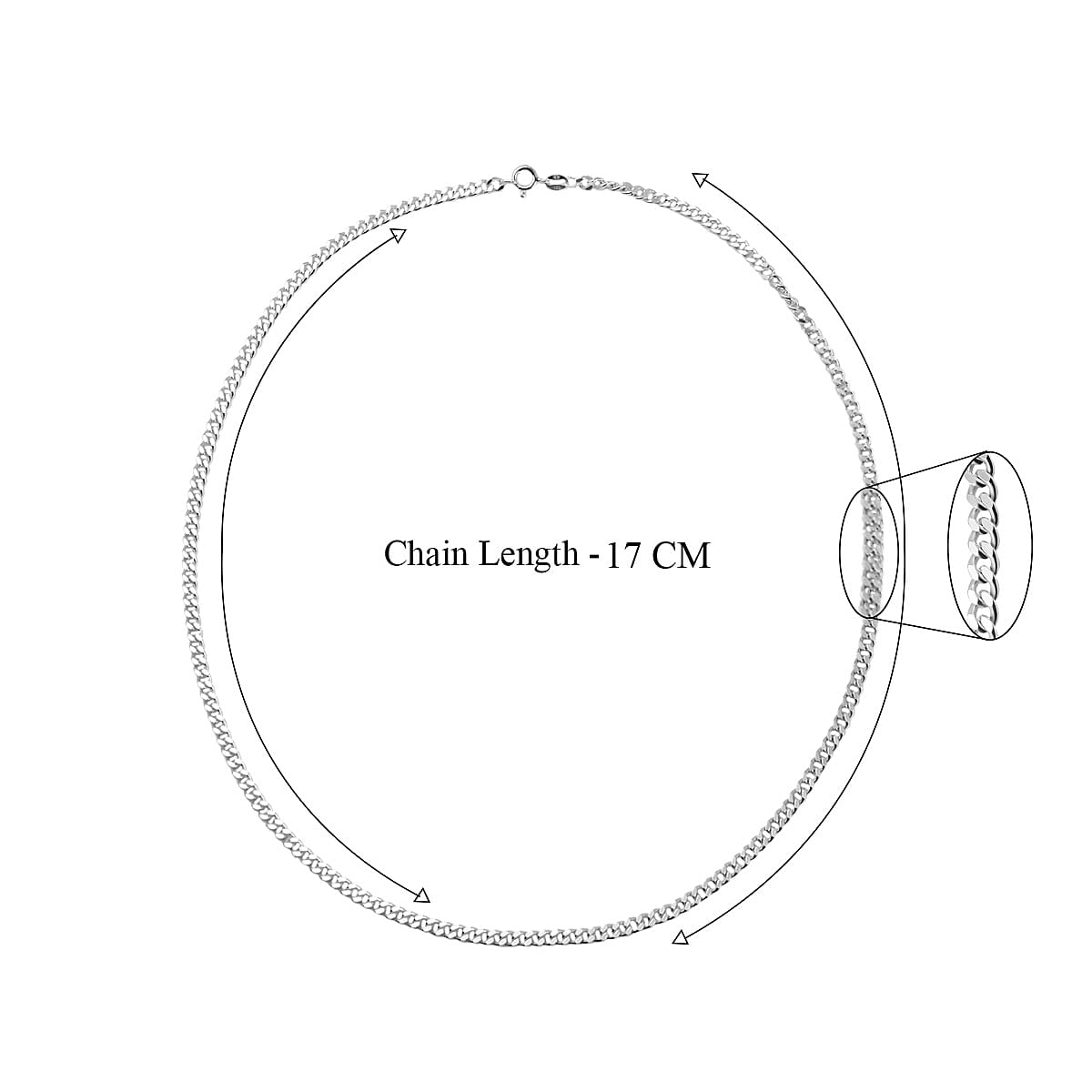 Hatton Garden Closeout -  Sterling Silver Curb Necklace (Size - 20), Silver Wt. 15.50 Gms 7709669 4