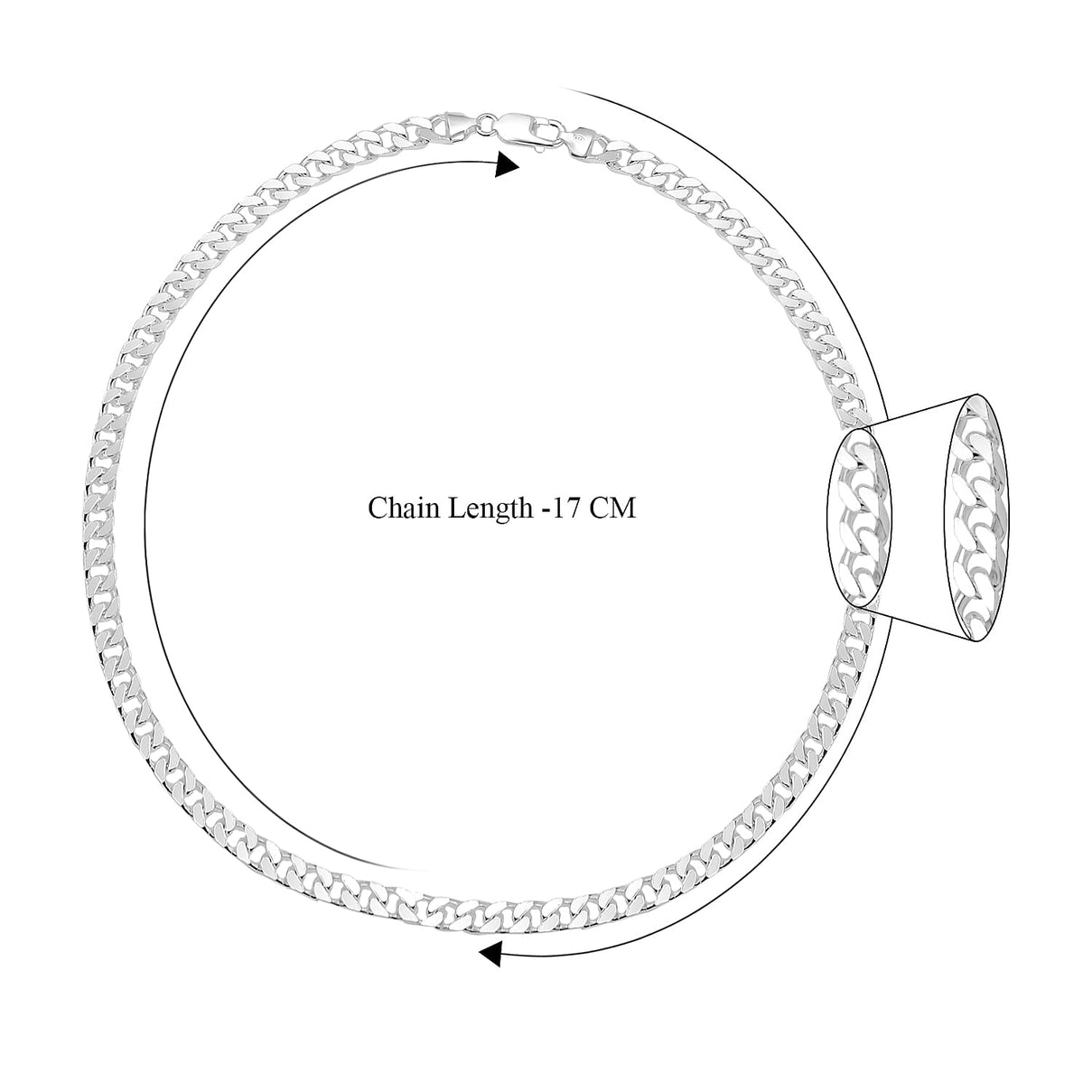 Preview Milan Showcase - Sterling Silver Curb Necklace (Size - 20), Silver Wt. 45.00 Gms 7720963 3