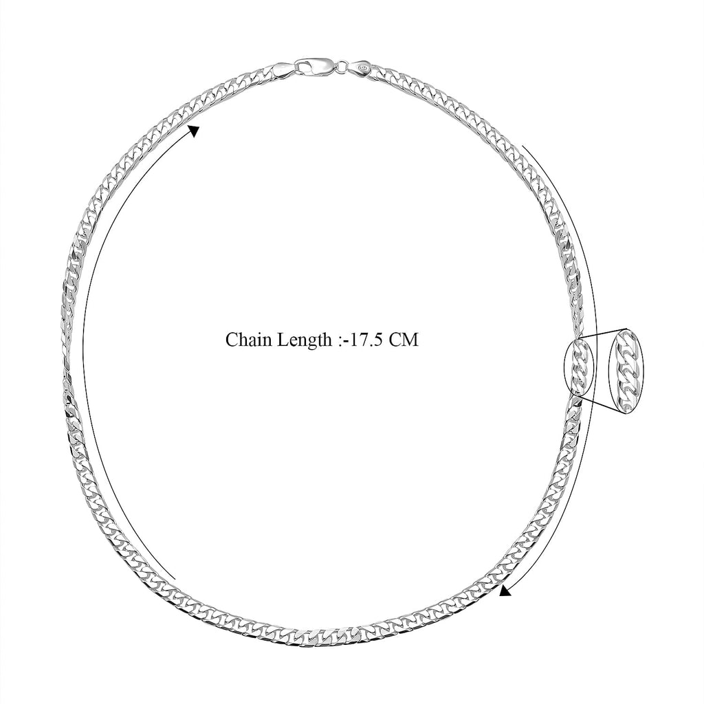 Sterling Silver Curb Necklace (Size - 22),  Silver Wt. 36.3 Gms