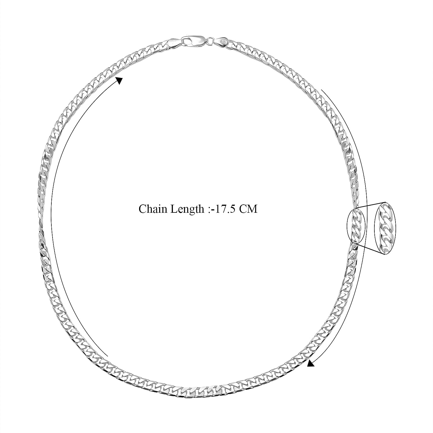 Sterling Silver Curb Necklace (Size - 22),  Silver Wt. 36.3 Gms 7723002 3