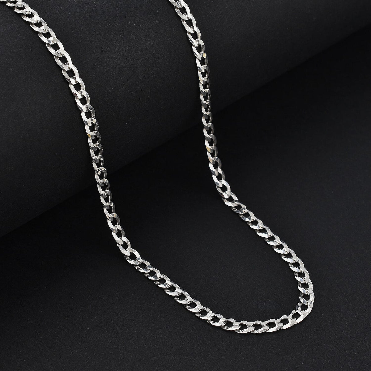 One Time Close Out Deal- Sterling Silver Curb Necklace (Size - 20), Silver Wt. 10.65 Gms 7385183 1