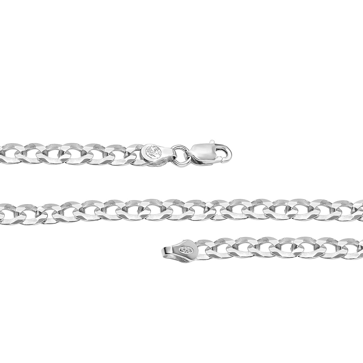 One Time Close Out Deal- Sterling Silver Curb Necklace (Size - 20), Silver Wt. 10.65 Gms 7385183 2