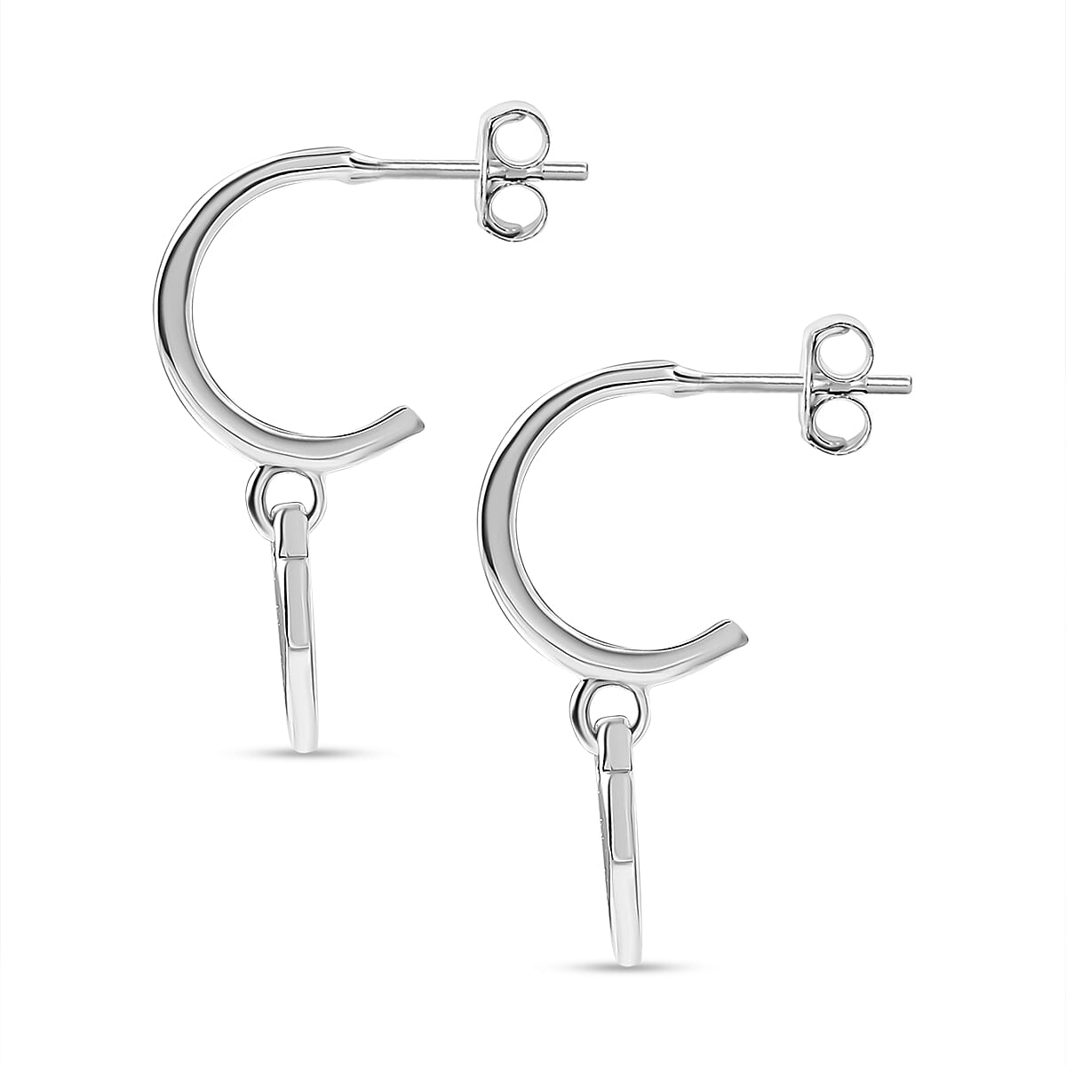 Sterling Silver Dangling Earring with Push Back V32702237 4