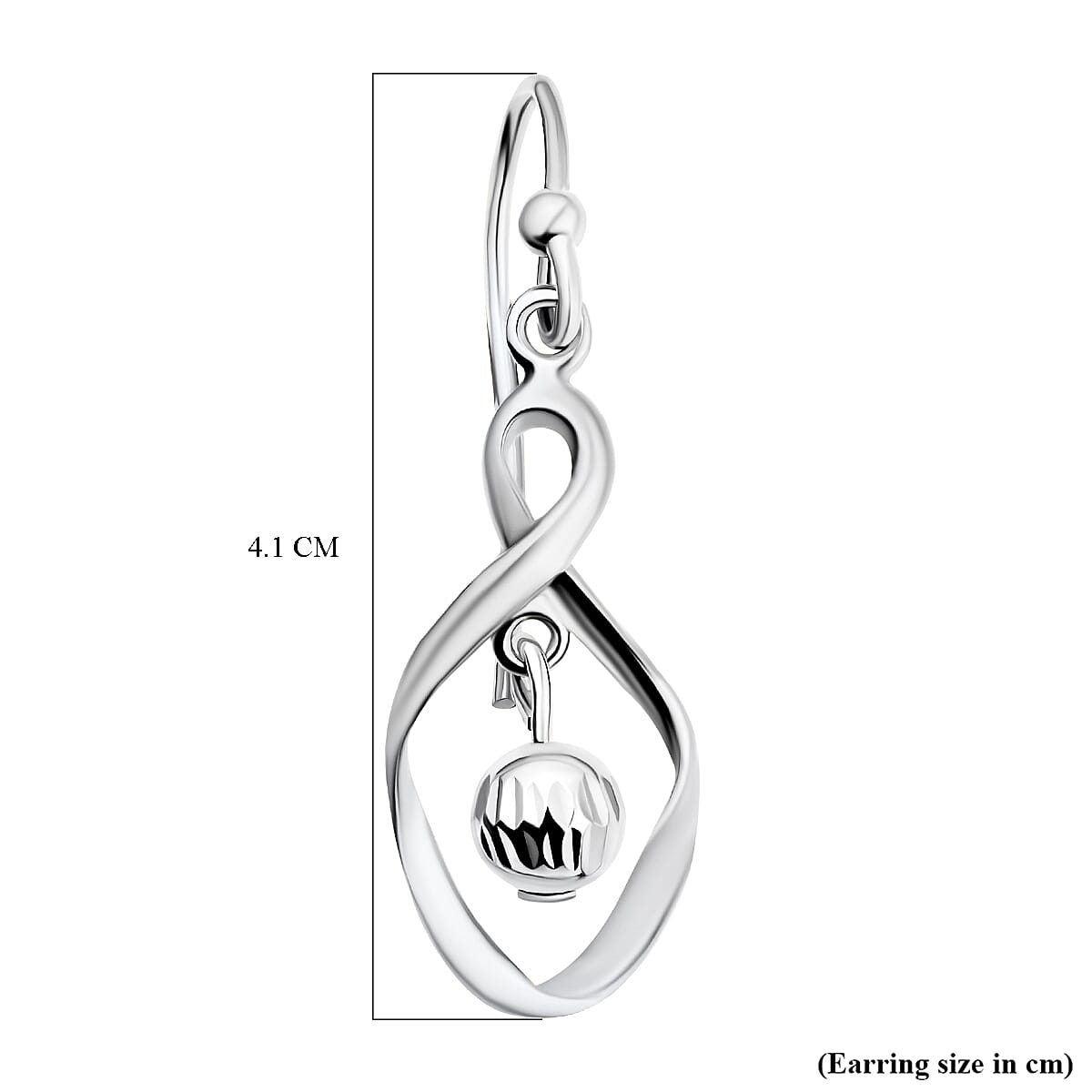 White Gold Plated Sterling Silver Dangling Earrings (With Hook) 8895880 9