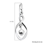 White Gold Plated Sterling Silver Dangling Earrings (With Hook)