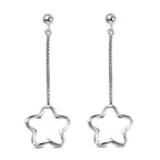 Sterling Silver Dangling Star Earrings (with Push Back)