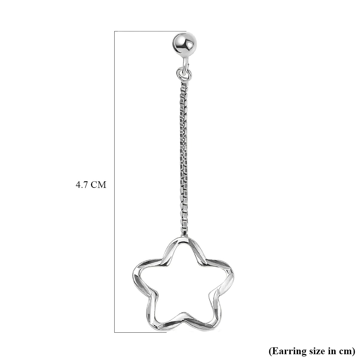 Sterling Silver Dangling Star Earrings (with Push Back) 7023533 4