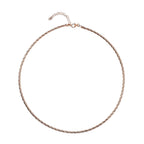 Rose Gold Overlay Sterling Silver Twisted Rope Chain (Size - 18- 2 Extender) with Lobster Clasp