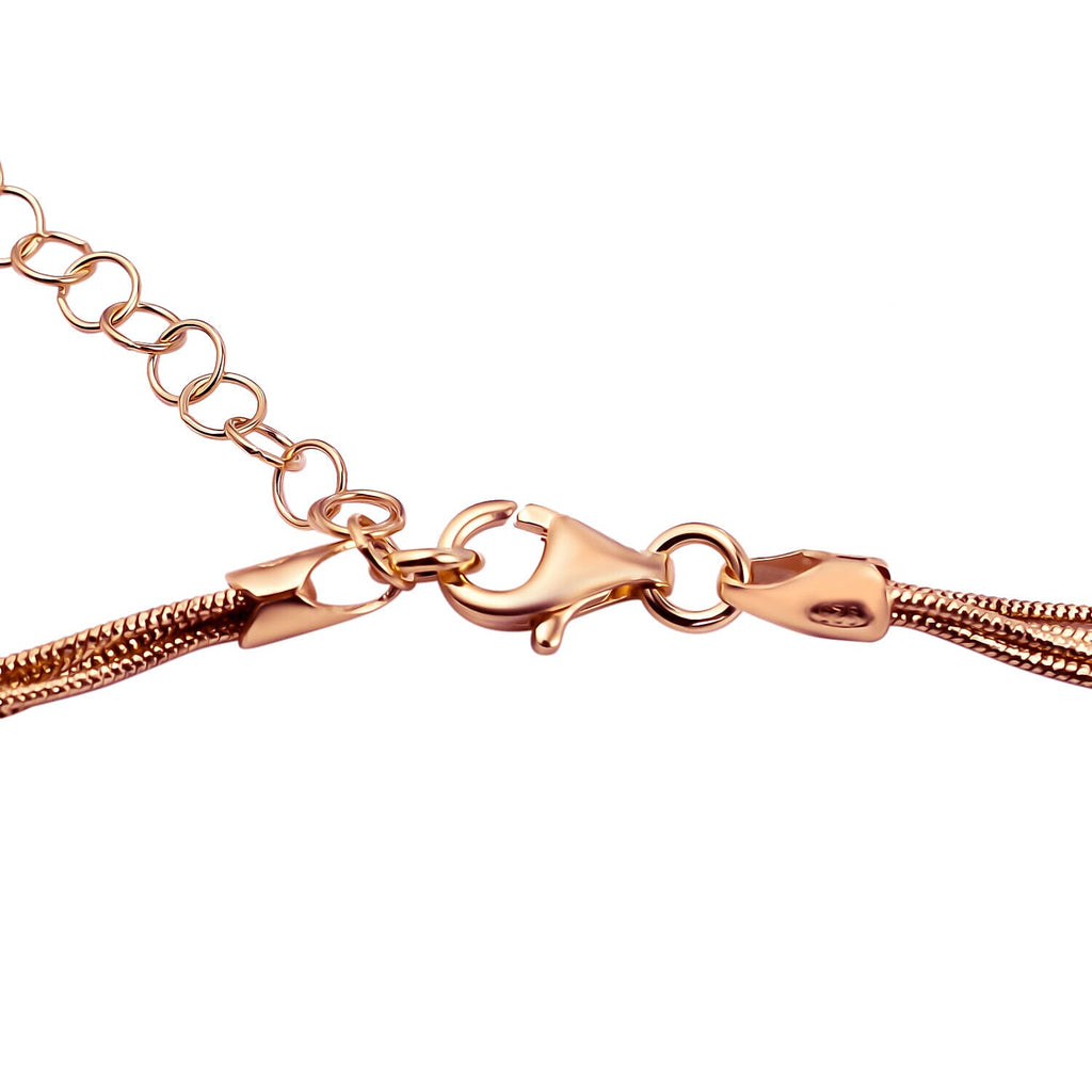 Rose Gold Overlay Sterling Silver Twisted Rope Chain (Size - 18- 2 Extender) with Lobster Clasp