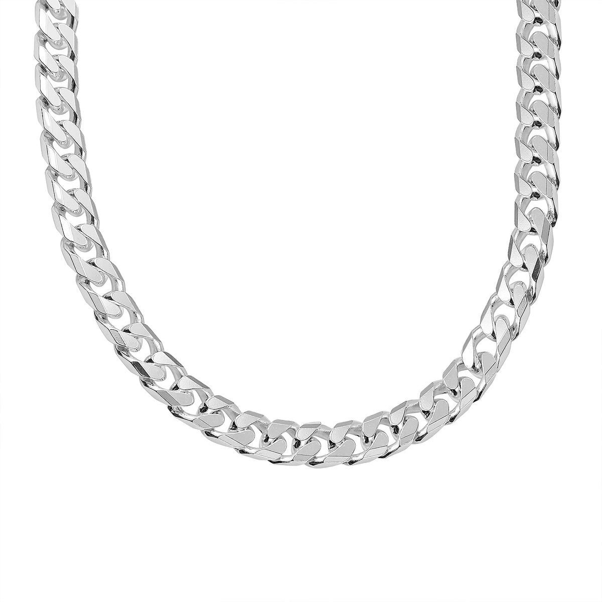 Vicenza Closeout  - Sterling Silver Diamond Cut Curb Necklace (Size - 20), Silver Wt. 24.30 Gms 7720945 0