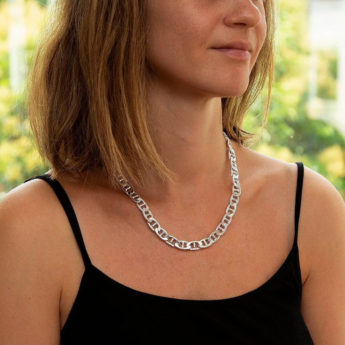 Sterling Silver Diamond Cut Flat Rambo Chain 20 Inch 7315351 2