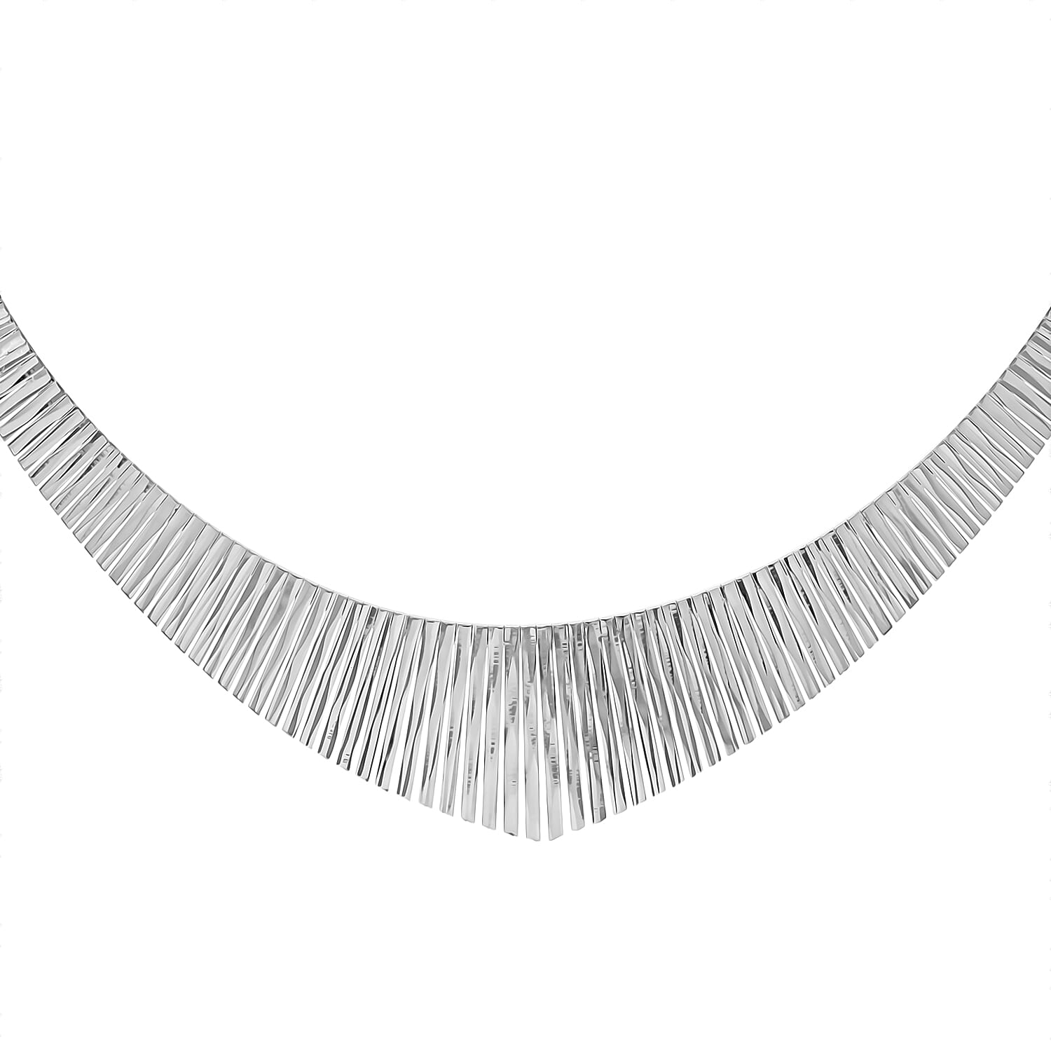 Sterling Silver Diamond Cut Graduated Cleopatra Necklace 17 Inch 8928830 0
