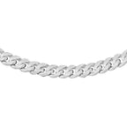 Sterling Silver Diamond Cut Panza Curb Chain 18 Inch