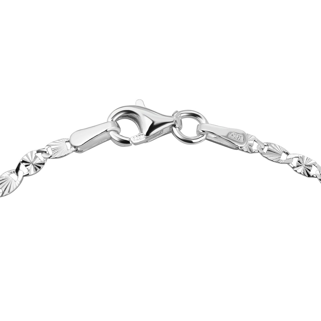 JCK Vegas CloseOut - Sterling Silver Diamond Cut Valentino Bracelet (Size - 7.50)