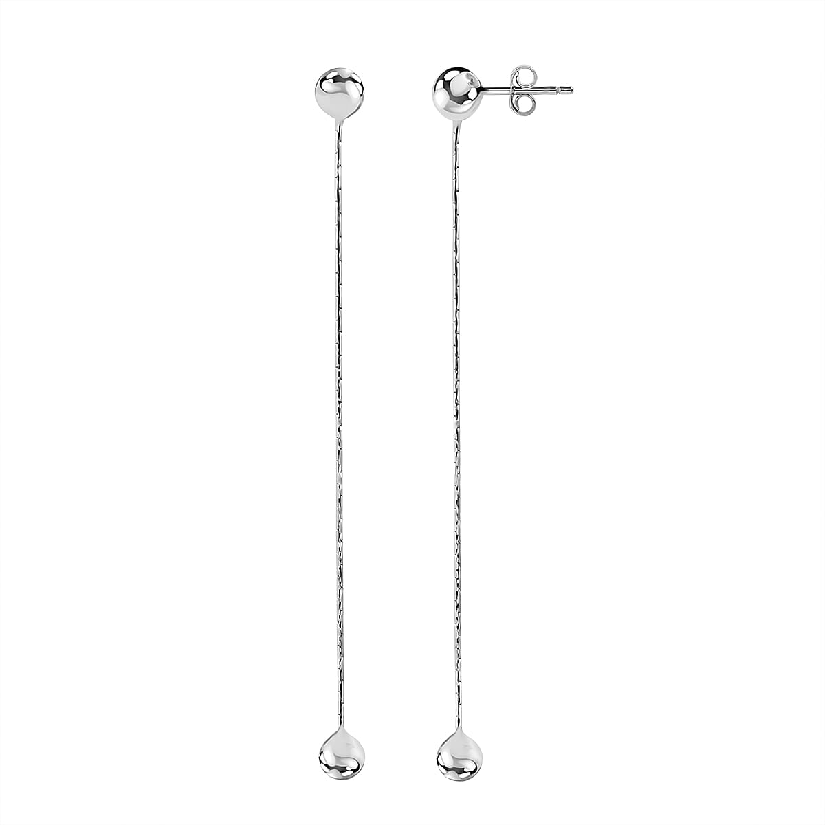 Biggest Silver Closeout - Diamond-Cut Snake and Ball Drop Earrings in Sterling Silver 7782950 0