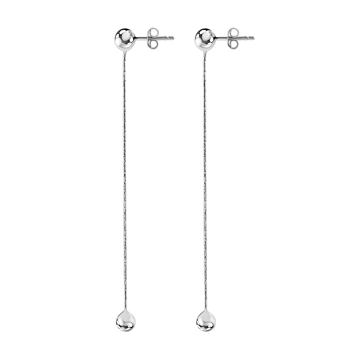 Biggest Silver Closeout - Diamond-Cut Snake and Ball Drop Earrings in Sterling Silver 7782950 2