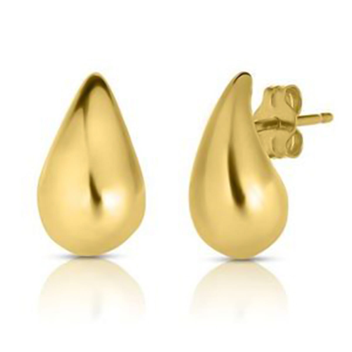 Designer Inspired- Teardrop Stud Push Back Earring in Gold Plated Sterling Silver 8125929 2