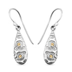 Royal Bali Collection - 18K Yellow Gold and Sterling Silver Teardrop Earrings