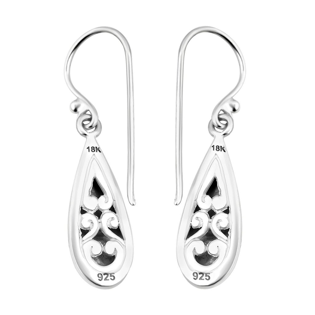 Royal Bali Collection - 18K Yellow Gold and Sterling Silver Teardrop Earrings