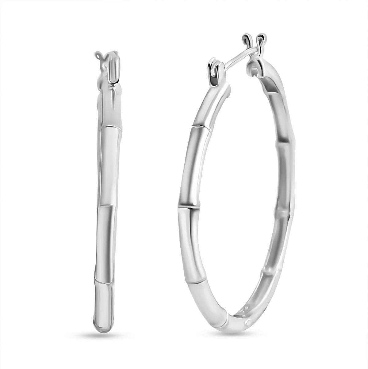 Royal Bali Collection Sterling Silver Bamboo-Inspired Earring with Clasp 8055632 0