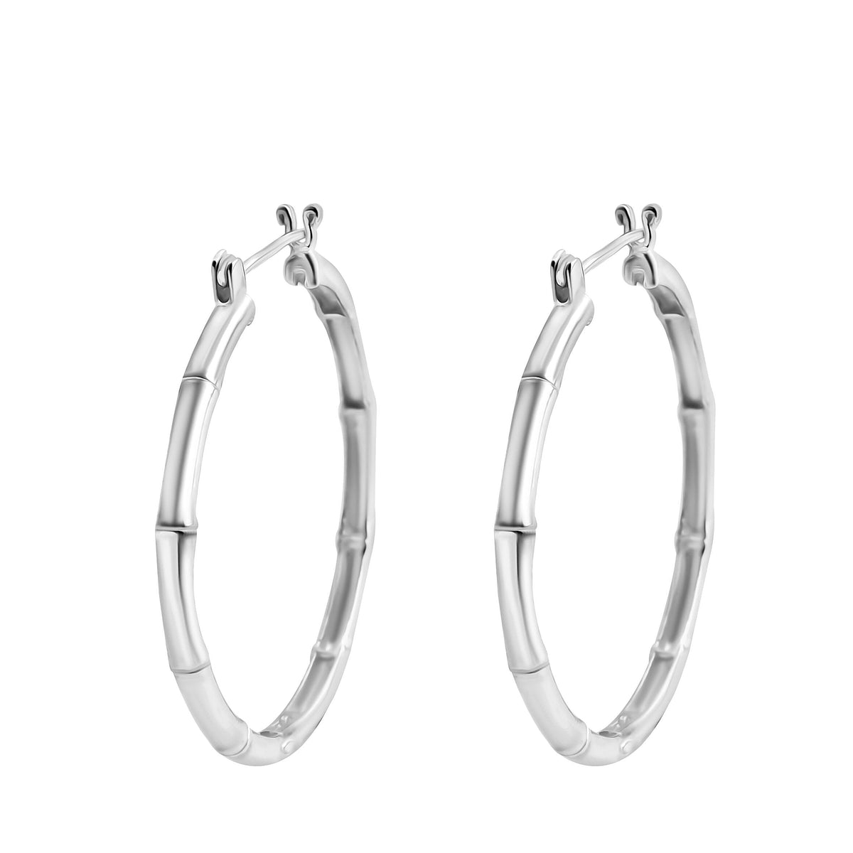 Royal Bali Collection Sterling Silver Bamboo-Inspired Earring with Clasp 8055632 3