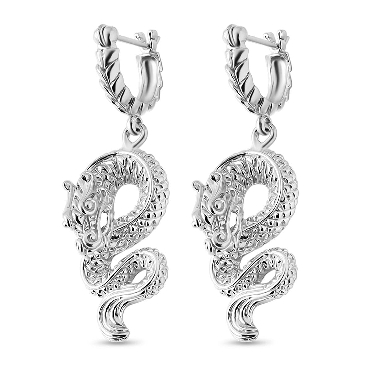 D'joy Royal Bali Collection Handmade Sterling Silver Dragon Earrings with Clasp 8055873 3