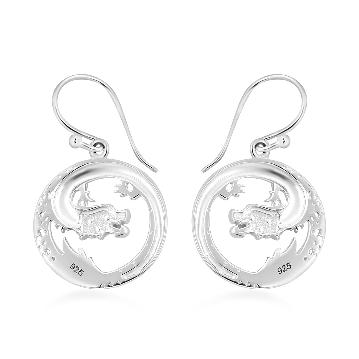 Royal Bali Collection - Sterling Silver Dragon Earrings, Silver Wt. 6.30 Gms 7748376 4