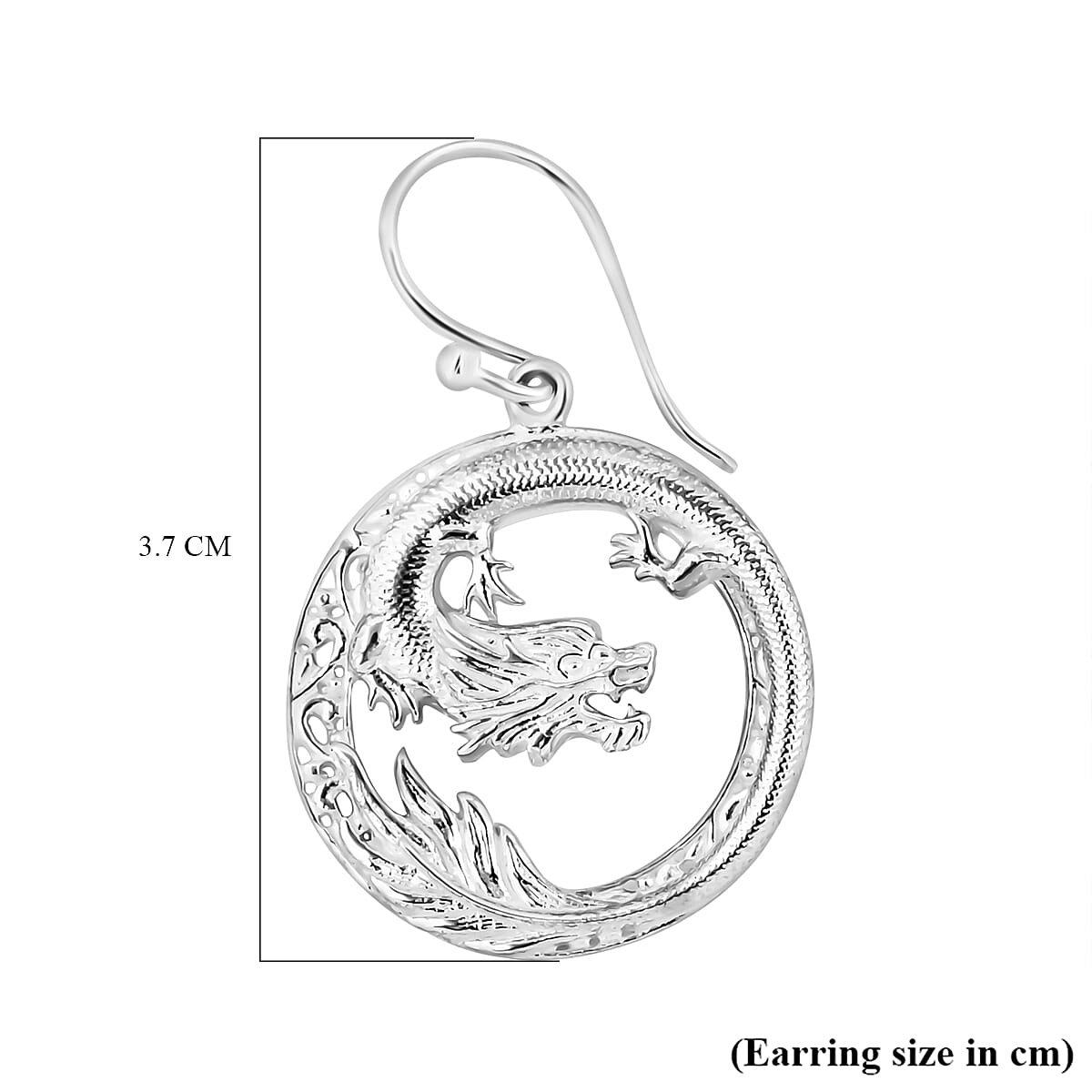 Royal Bali Collection - Sterling Silver Dragon Earrings, Silver Wt. 6.30 Gms 7748376 5