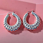 Designer Inspired - Sterling Silver Earring With Clasp Silver