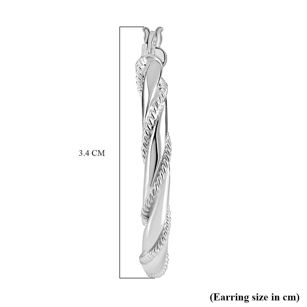 Sterling Silver Twisted Hoop Earrings, Silver Wt. 5.56 Gms 7800556 6