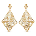 Treasure Of Siam - Sterling Silver Earrings with Push Back in Yellow Gold Plating