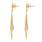 Treasure Of Siam - Sterling Silver Earrings with Push Back in Yellow Gold Plating
