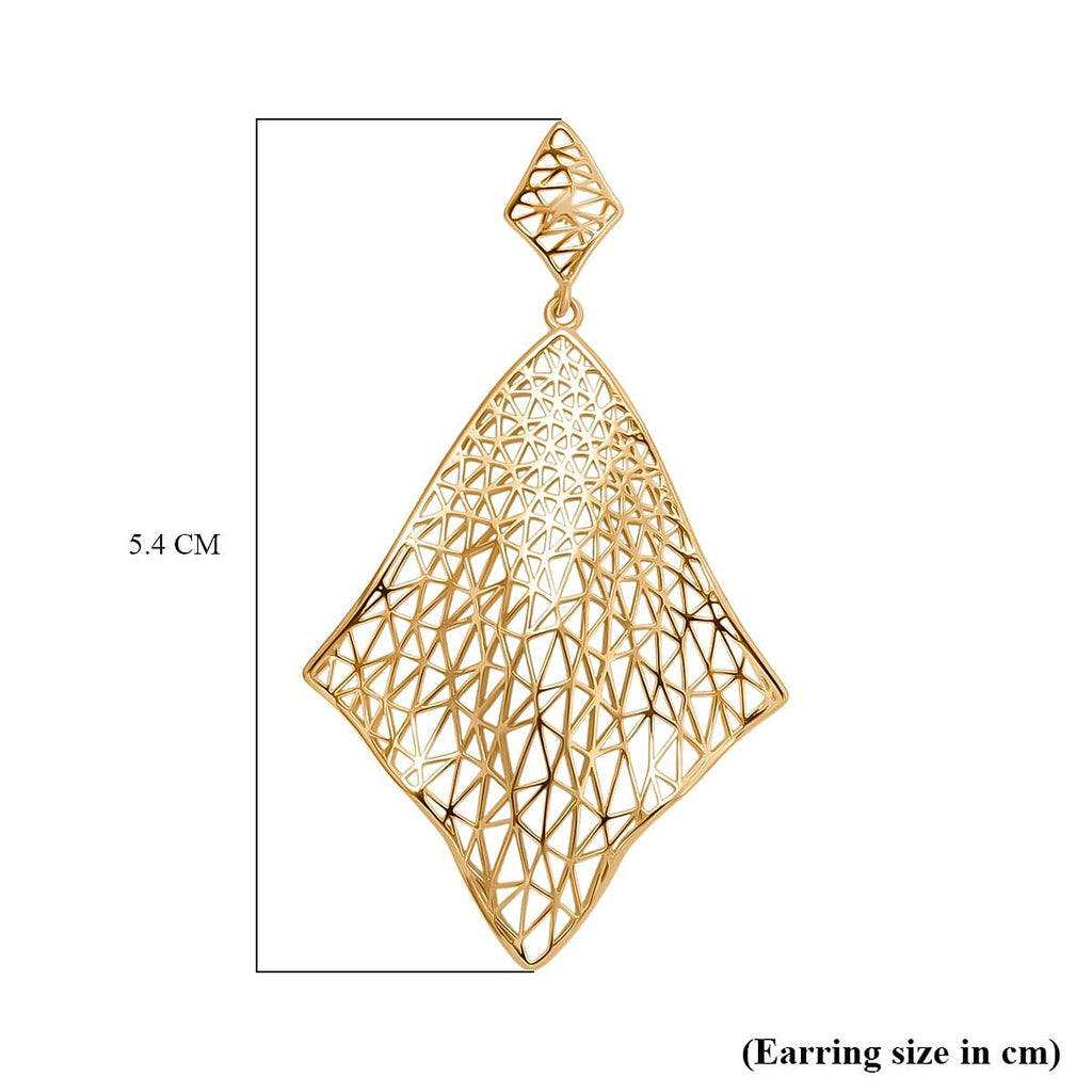 Treasure Of Siam - Sterling Silver Earrings with Push Back in Yellow Gold Plating